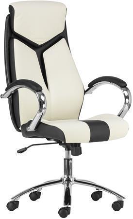 Manažerská židle "KENT", černá/béžová, koženka, chrom