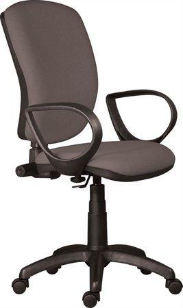 Kancelářská židle, textilní, černá základna, "Nuvola", šedá