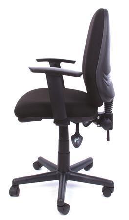 Kancelářská židle "Smile", s nastavitelnými područkami, černé čalounění, MAYAH 10008-03CK