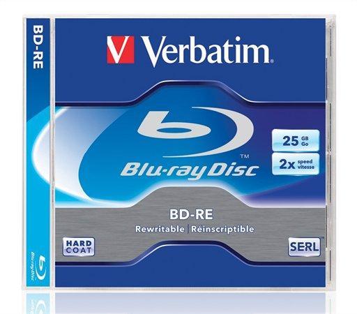 BD-RE Blu-Ray, DL, přepisovatelný, 25GB, 2x, Verbatim, jewel box
