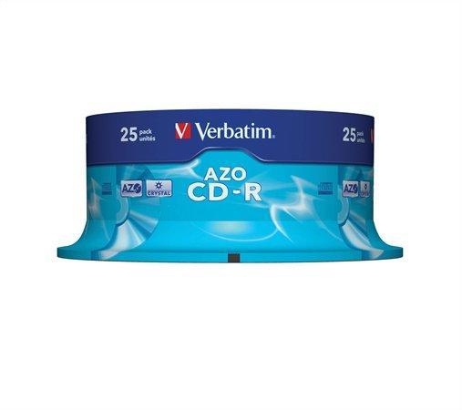 CD-R 700MB, 80min., 52x, DLP Crystal AZO, Verbatim, 25-cake