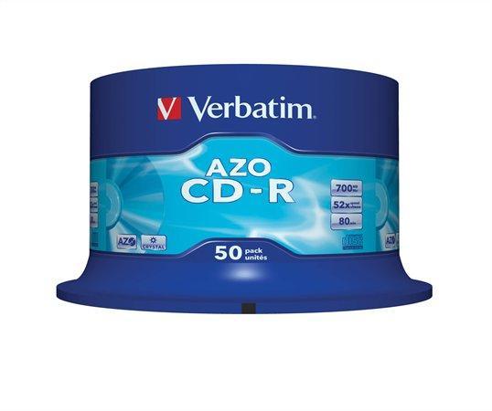CD-R 700MB, 80min., 52x, DLP Crystal AZO, Verbatim, 50-cake