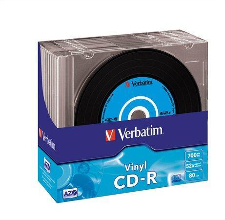 CD-R 700MB, 80min., 52x, Vinyl, DLP Crystal AZO, Verbatim, slim box