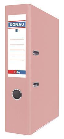Pákový pořadač "Life", pastelová růžová, 75 mm, A4, s ochranným spodním kováním, PP/karton, DONAU