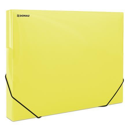 Desky s gumičkou "Propyglass", transparentní žlutá, PP, 30 mm, A4, DONAU