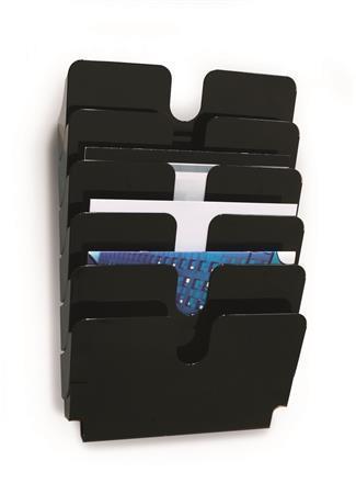 Držák na letáky "FLEXIPLUS 6", černá, A4 na šířku, nástěnný, DURABLE