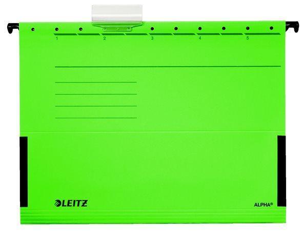 Závěsné desky Leitz ALPHA® s bočnicemi, Zelená