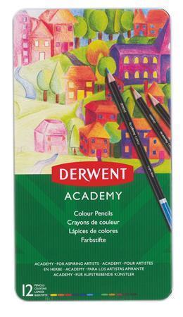 Pastelky "Academy", 12 různých barev, DERWENT