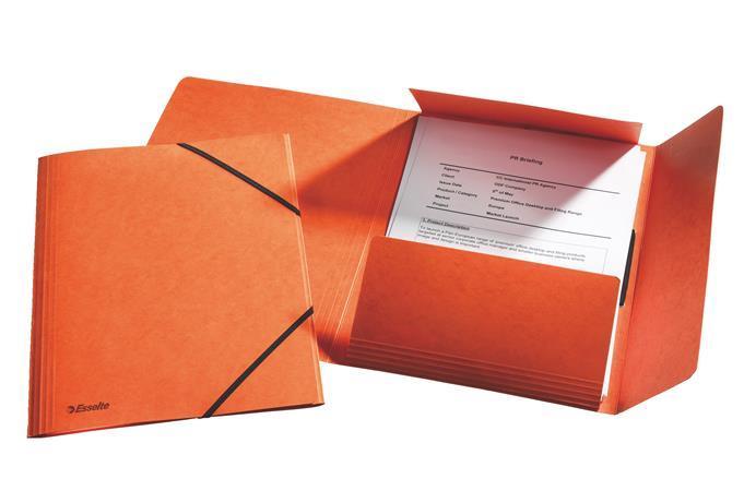 Prešpánové desky na spisy, "Rainbow", oranžová, A4, 15 mm, prešpánový karton, ESSELTE