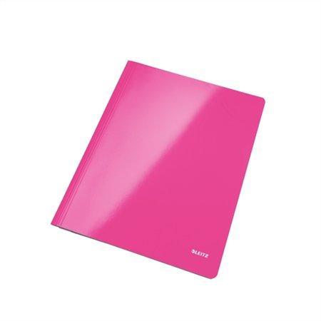 Desky s rychlovazačem "WOW", růžová, lesklé, polaminovaný karton, A4, LEITZ