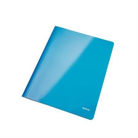 Desky s rychlovazačem "WOW", modrá, lesklé, polaminovaný karton, A4, LEITZ
