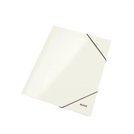 Desky s gumičkou "Wow", bílá, lesklá, karton, 12 mm, A4, LEITZ