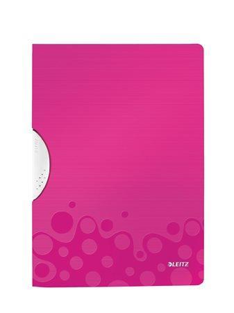 Desky s klipem "Wow ColorClip", metalická růžová, PP, A4, LEITZ