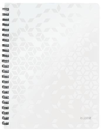 Spirálový sešit "Wow", bílá, čtverečkovaný, A4, 80 listů, LEITZ