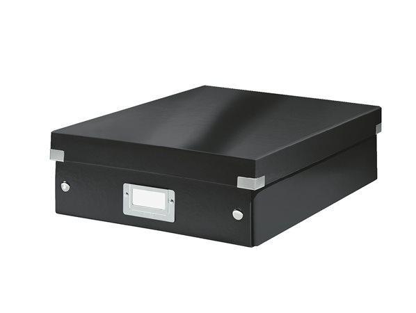 Organizační krabice "Click&Store", černá, velikost M, lesklá, laminovaný karton, LEITZ