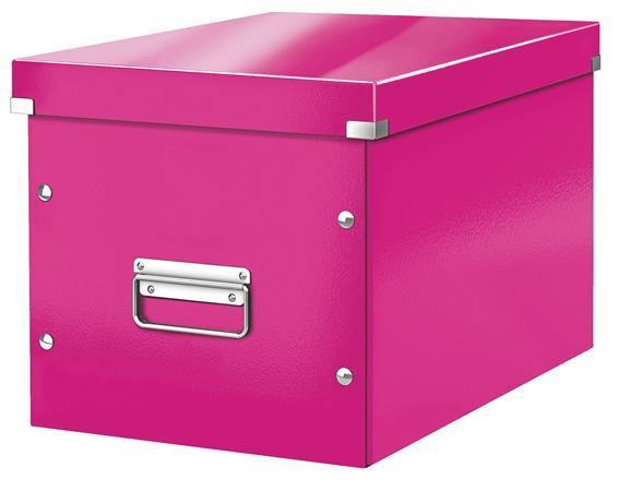 Krabice "Click & Store", růžová, čtvercová, velká, LEITZ