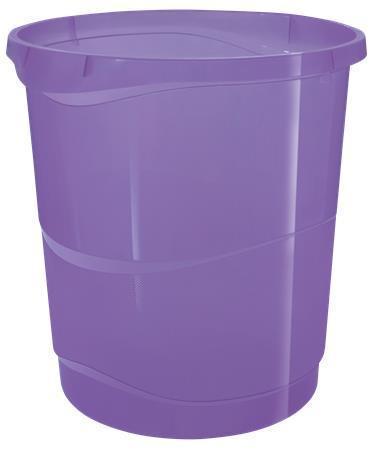 Odpadkový koš "Colour`Breeze", transparentní levandulová, plast, 14 l, ESSELTE 628462