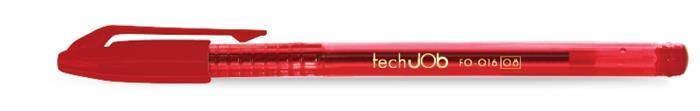 Kuličkové pero "TechJob", červená, 0,4mm, s uzávěrem, FLEXOFFICE