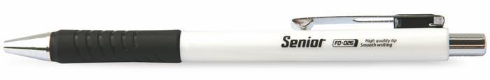 Kuličkové pero "Senior", černá, 0,4mm, stiskací mechanismus, FLEXOFFICE