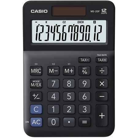 Kalkulačka "MS-20 F", černá, stolní, 12 číslic, CASIO