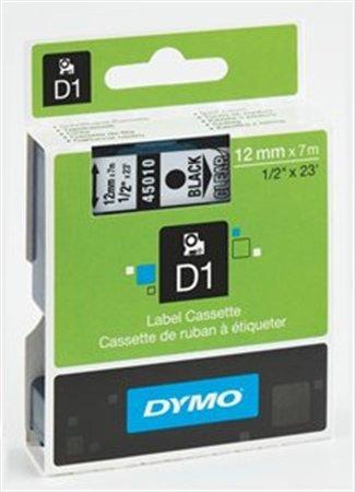 Páska, 9 mm x 7 m, DYMO "D1", průhledná-černá
