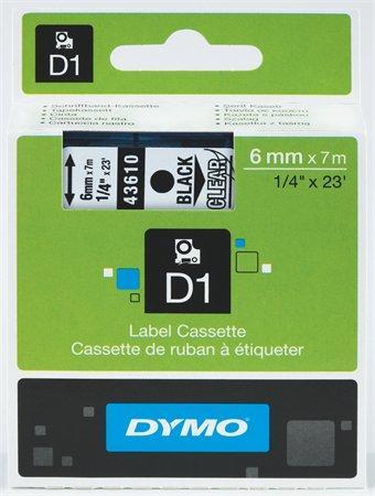 Páska, 6 mm x 7 m, DYMO "D1", transparentní-černá