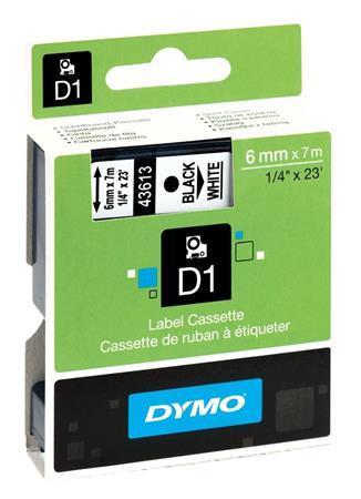 Páska, 6 mm x 7 m, DYMO "D1", bílá-černá