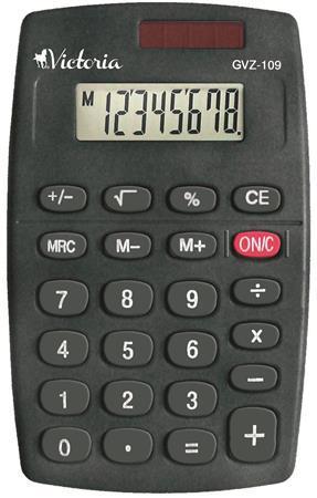 Kalkulačka kapesní "GVZ-109", 8místný displej, VICTORIA
