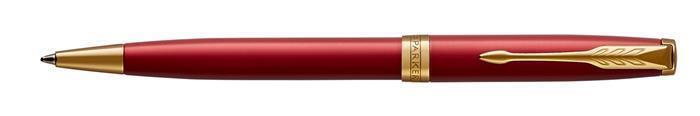 Kuličkové pero "Royal Sonnet", modrá, 1 mm, kovové červené tělo, zlatý klip, PARKER 7010568002