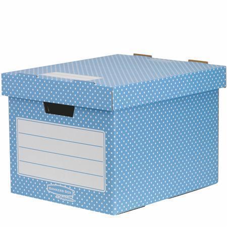 Úložný box "Style", modro-bílá, karton, 33,3x28,5x39 cm, FELLOWES