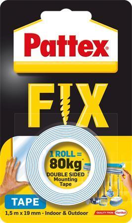 Samolepicí páska "Pattex Fix 80 kg", modrá, oboustranná, 19 mm x 1,5 m, HENKEL