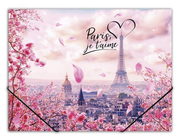 Desky s gumičkou "Take me to Paris", A4, 15 mm, PP, PANTA PLAST