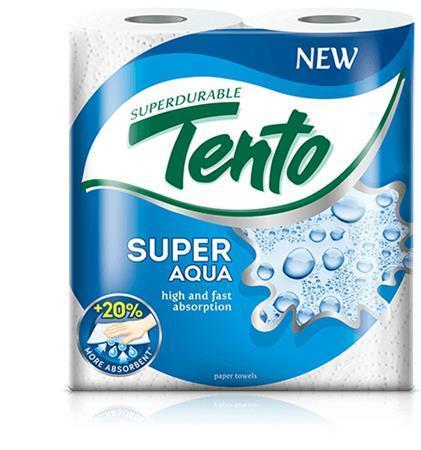 Papírové utěrky v roli "Super Aqua", 2 role, 2 vrstvé, TENTO