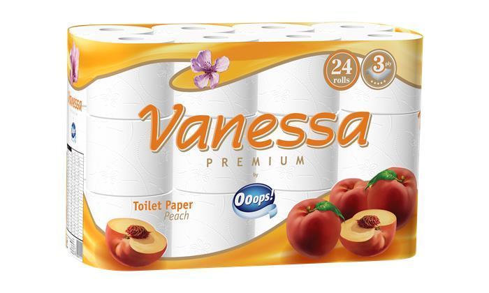 Toaletní papír, 3vrstvý, 24 rolí, "Vanessa"