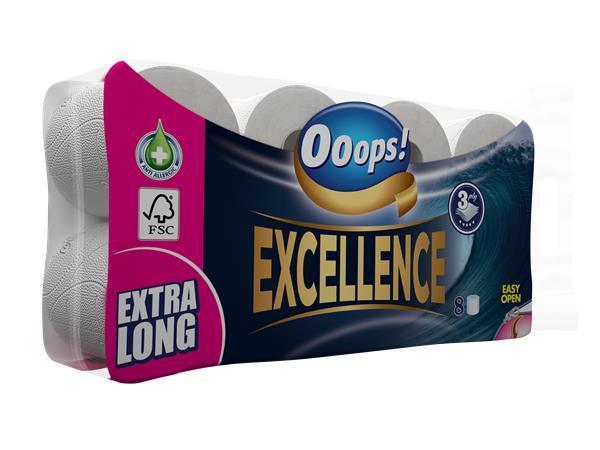 Toaletní papír "Ooops! Excellence" , 3vrstvý, 8 rolí