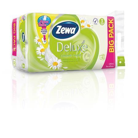 Toilet paper, 3 ply, small roll, 16 rolls, ZEWA "Deluxe, chamolile