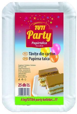 Papírový tácek "Party", 13,5 x 20 cm, 25 ks, TUTI