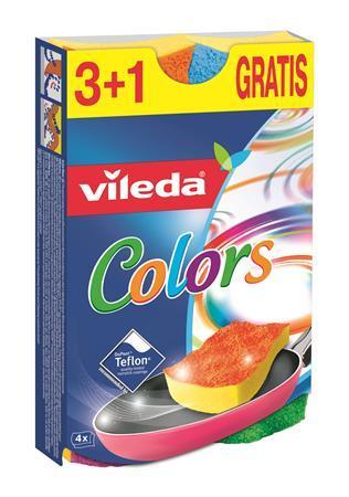 Čisticí houba "Pur Active Colors", 3+1 ks, VILEDA