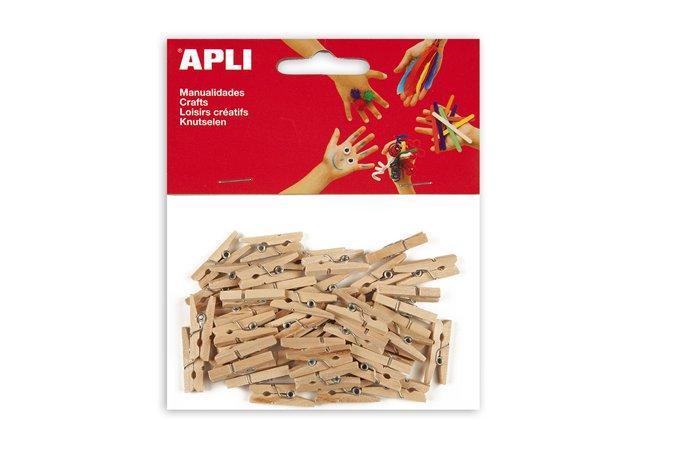 Mini kolíčky "Creative", dřevěné, přírodní, APLI