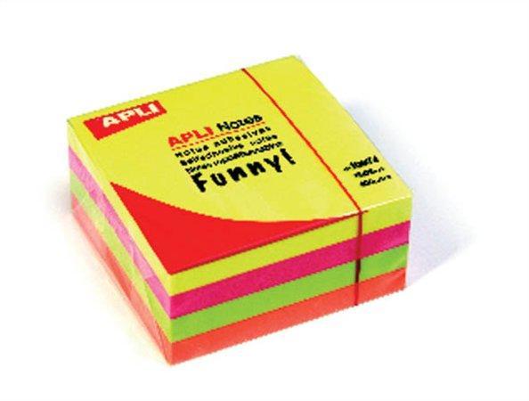Samolepicí bloček "FUNNY", mix barev, 75 x 75 mm, 400 listů, APLI 10974