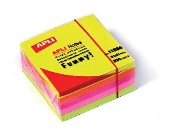 Samolepicí bloček "FUNNY", mix barev, 51 x 51 mm, 250 listů, APLI 11596