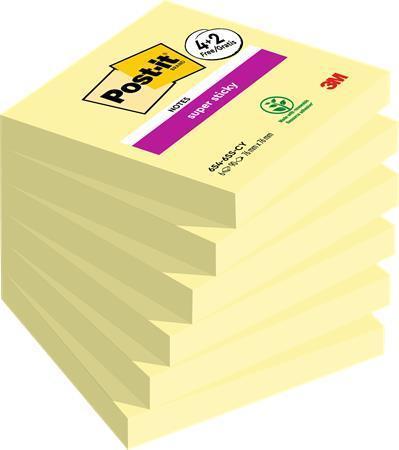 Samolepicí bloček "Super Sticky", žlutá, 76 x 76 mm, 6x 90 listů, 3M POSTIT 7100259321