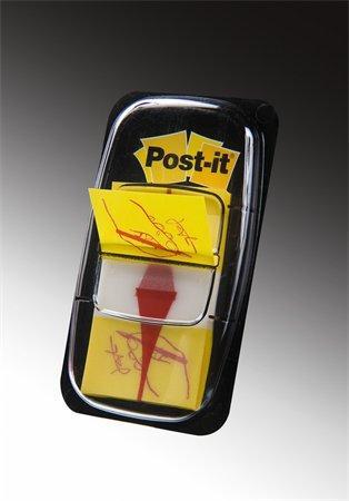 Samolepicí záložky se zásobníkem, žlutá s grafikou, 25 x 43 mm, 50 listů, 3M POSTIT 7000144931