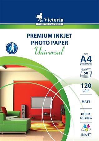 Fotografický papír "Universal", do inkoustové tiskárny, matný, A4, 120g, VICTORIA