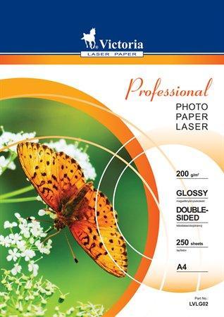 Fotografický papír "Professional", do laserové tiskárny, lesklý, A4, 200g, oboustranný, VICTORIA
