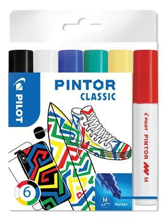Set dekorativních popisovačů "Pintor M", 6 barev klasik, 1,4 mm, PILOT