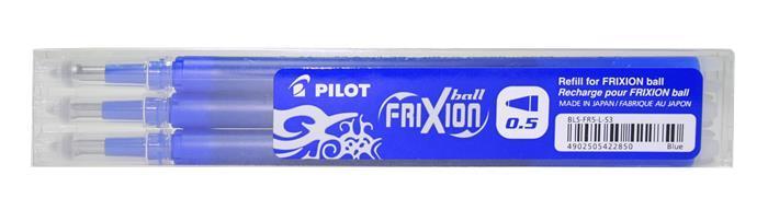 Náplň do rolleru "Frixion", modrá, 0,25mm, vymazatelná, 3ks, PILOT