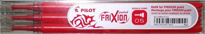 Náplň do rolleru "Frixion Point", červená, 0,25mm, vymazatelná, 3ks, PILOT