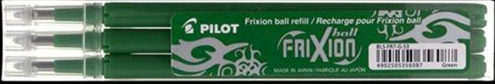 Náplň do rolleru "Frixion", zelená, 0,35mm, vymazatelná, 3ks, PILOT