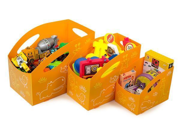 Dětský úložný box "L", velký , oranžová, PRIMOBAL